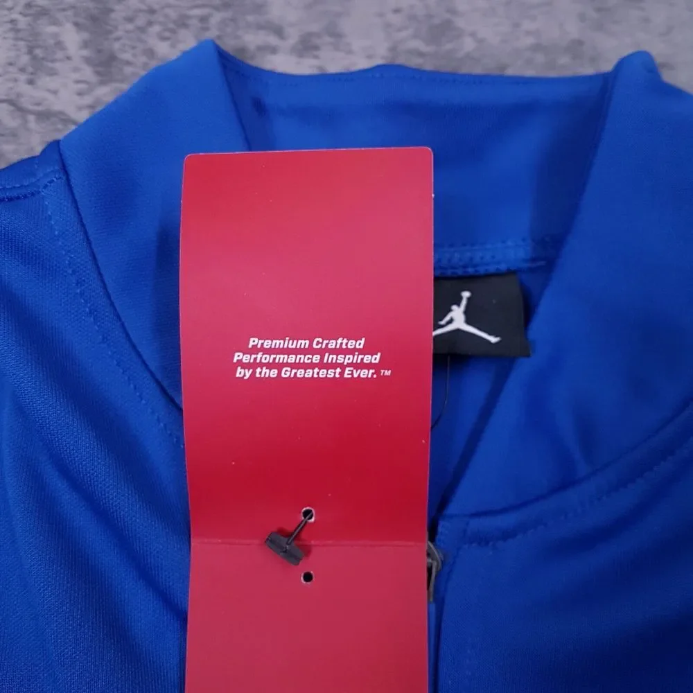 NIKE Air Jordan Flight Knit‎ Full Zip Warmup Jacket Mens SMALL TALL Blue